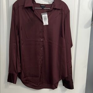 Torrid Red Long Sleeve Button Down Shirt